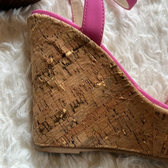 Qupid Pink Strappy Wedge Sandals - Picture 5 of 7